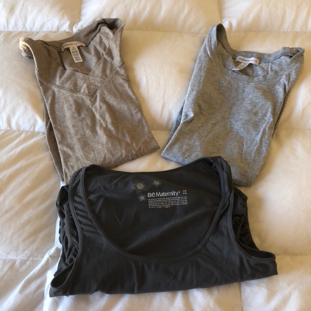 Set of 3 Maternity Short Sleeve Shirts